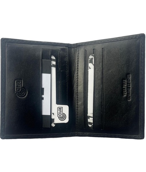 Portacarte Juventus Ufficiale Vera Pelle Enzo Castellano Nero RFID - JU648