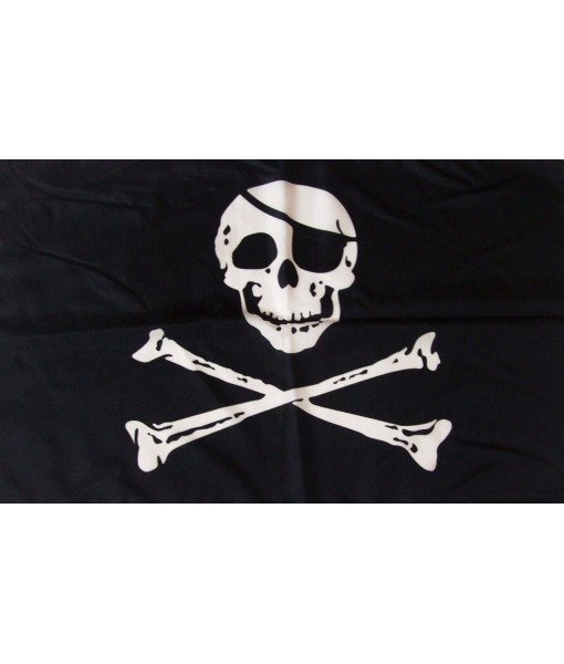 Bandiera Pirata Pirati bandierina cm. 40 X 65 nera Teschio