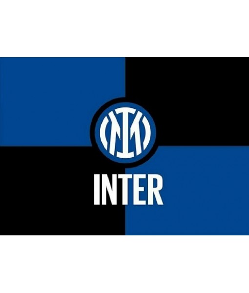 BANDIERA INTER LOGO NUOVO UFFICIALE GRANDE cm 45 x 68 NERAZZURRA