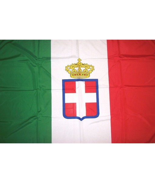 BANDIERA ITALIA SAVOIA MONARCHIA MONARCHICA SABAUDA REGNO D'ITALIA CORONA CASA REALE grande cm. 100 x 143