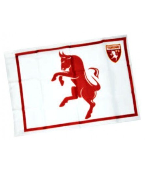 BANDIERA TORINO UFFICIALE TORO BIANCA FLAG cm. 50 x 70