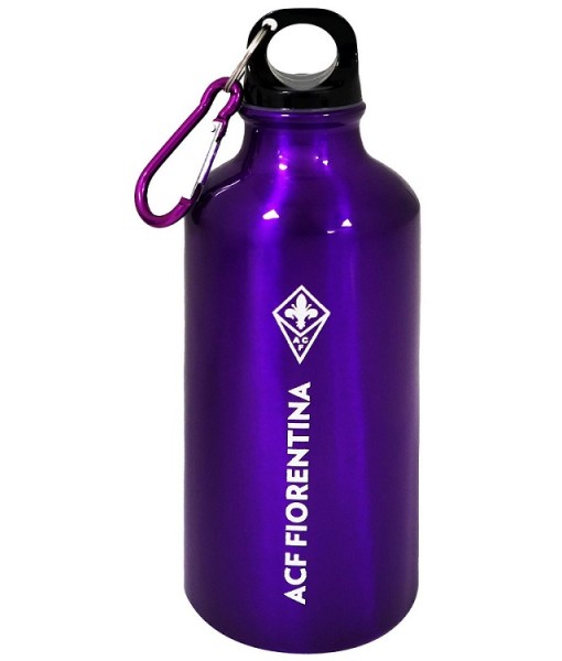 BORRACCIA FIORENTINA UFFICIALE in ALLUMINIO CAPACITÀ 400 ml. VIOLA con MOSCHETTONE