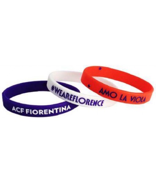 SET 3 BRACCIALETTI FIORENTINA UFFICIALE BRACCIALETTO in SILICONE