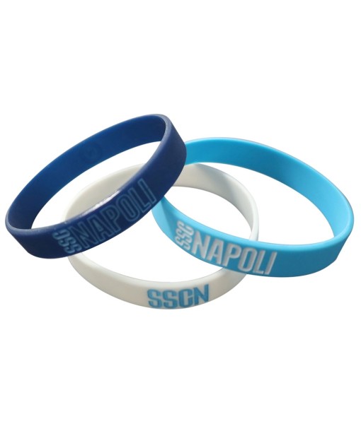 SET 3 BRACCIALETTI NAPOLI UFFICIALE | BRACCIALETTO NAPOLI in SILICONE