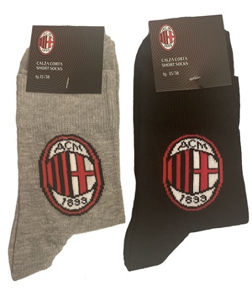 SET 2 PAIA CALZE CORTE COTONE MILAN UFFICIALE 