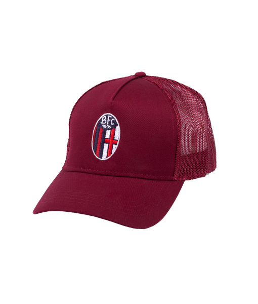 CAPPELLO BOLOGNA UFFICIALE in COTONE BORDEAUX RETINATO