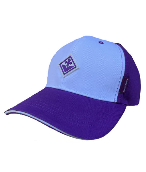 CAPPELLO FIORENTINA UFFICIALE in COTONE BIANCOVIOLA