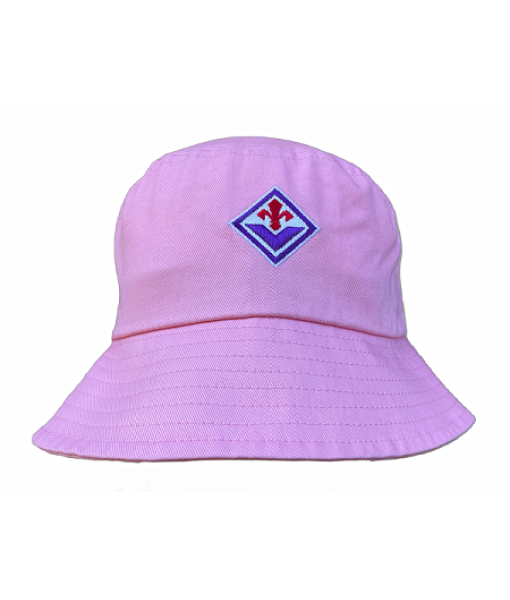 CAPPELLO PESCATORE FIORENTINA UFFICIALE DONNA in COTONE ROSA RICAMATO 