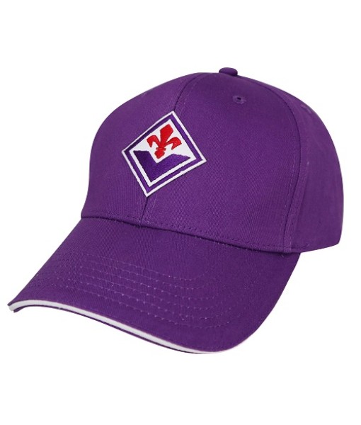 CAPPELLO FIORENTINA UFFICIALE in COTONE VIOLA RICAMATO STEMMA NUOVO