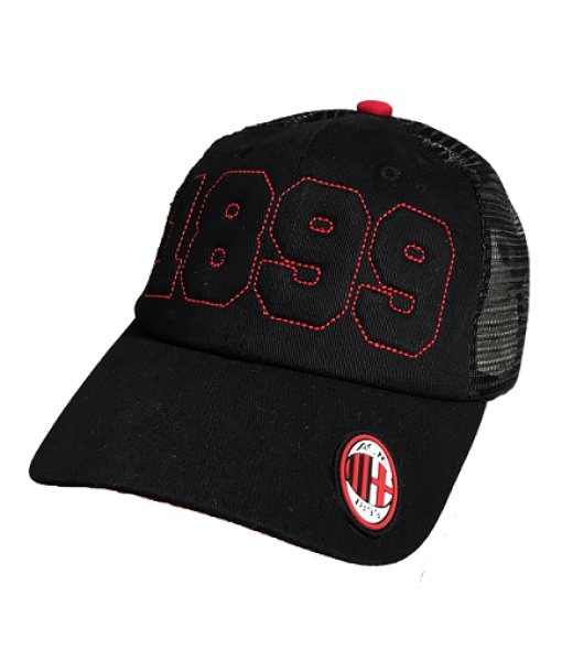 CAPPELLO MILAN UFFICIALE in COTONE 1899 NERO RETINATO
