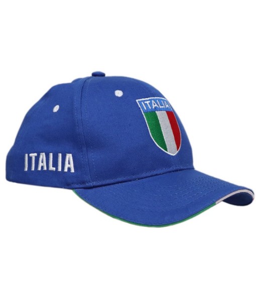 CAPPELLO ITALIA in COTONE RICAMATO | CAPPELLINO ITALIA BLU
