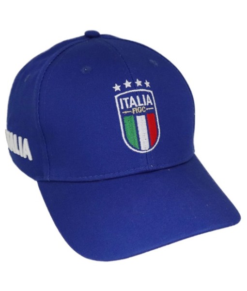 CAPPELLO ITALIA F.I.G.C. UFFICIALE in COTONE BLU ROYAL RICAMATO