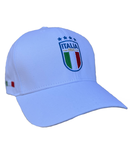 CAPPELLO ITALIA F.I.G.C. UFFICIALE in COTONE BIANCO RICAMATO