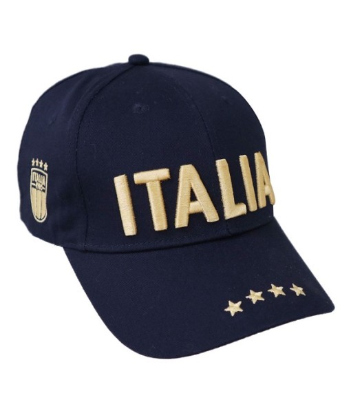 CAPPELLO ITALIA F.I.G.C. UFFICIALE in COTONE BLU NAVY RICAMATO