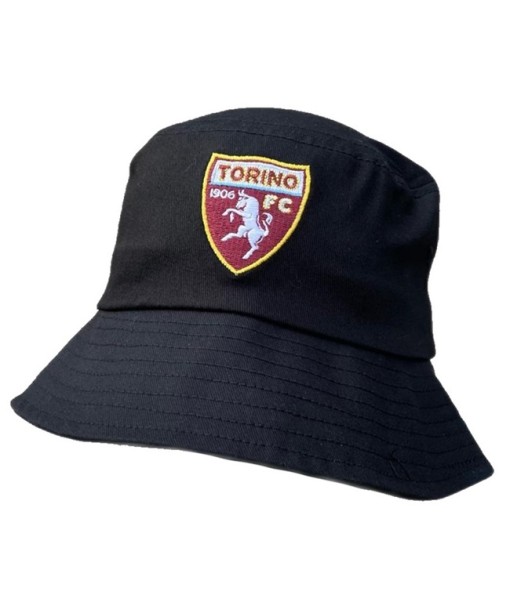 CAPPELLO PESCATORE TORINO UFFICIALE in COTONE NERO RICAMATO 