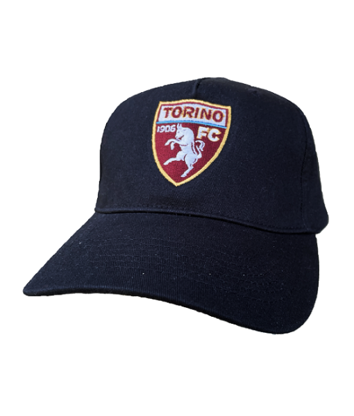CAPPELLO TORINO UFFICIALE in COTONE NERO RICAMATO