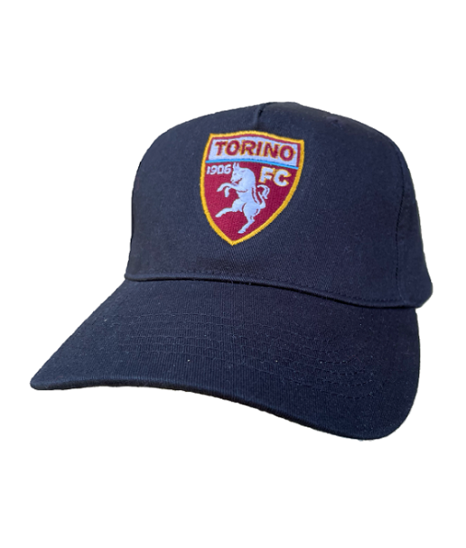 CAPPELLO TORINO UFFICIALE in COTONE NERO RICAMATO