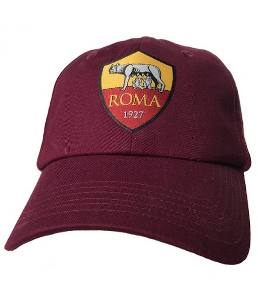 CAPPELLO ROMA UFFICIALE in COTONE BORDEAUX con STEMMA RICAMATO