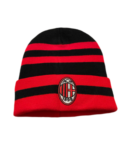 BERRETTO MILAN UFFICIALE in ACRILICO | CAPPELLO INVERNALE MILAN RICAMATO ROSSONERO MI-CUF05