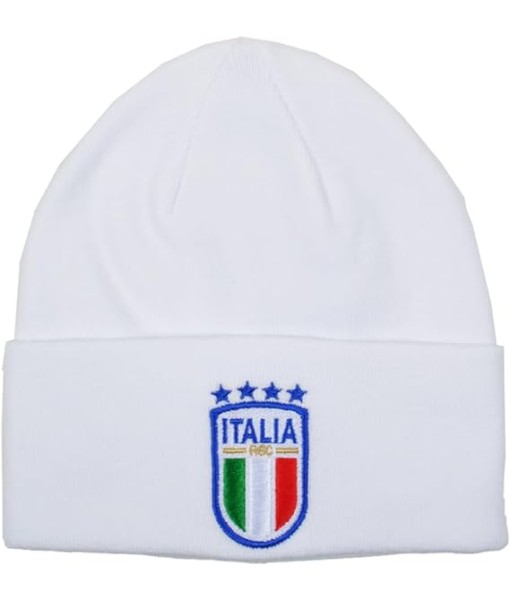 BERRETTO ITALIA F.I.G.C. UFFICIALE BIANCO| CAPPELLO INVERNALE ITALIA RICAMATO