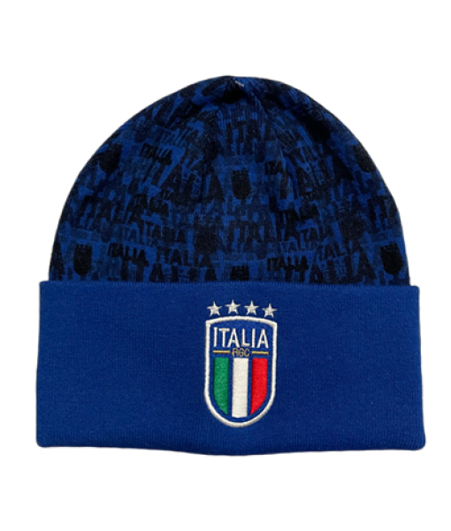 BERRETTO ITALIA F.I.G.C. UFFICIALE BLU FANTASIA| CAPPELLO INVERNALE ITALIA RICAMATO