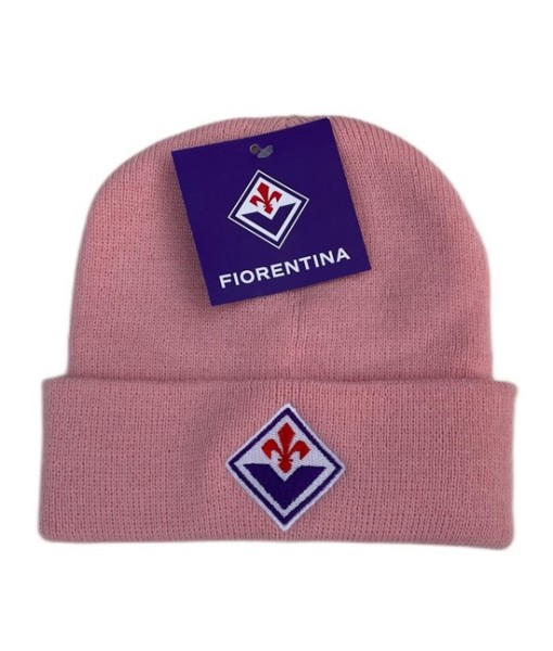 BERRETTO FIORENTINA UFFICIALE in ACRILICO DONNA| CAPPELLO INVERNALE FIORENTINA DONNA ROSA RICAMATO