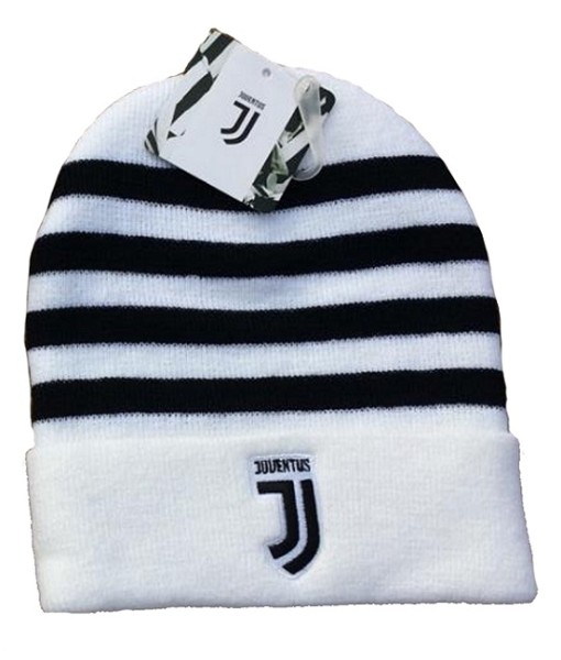 CUFFIA JUVENTUS UFFICIALE INVERNALE | BERRETTO JUVE BIANCONERO ZEBRATO in ACRILICO JJ05