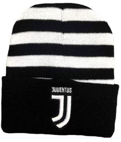 CUFFIA JUVENTUS UFFICIALE JUVE in ACRILICO BERRETTO ZEBRATO BIANCONERO