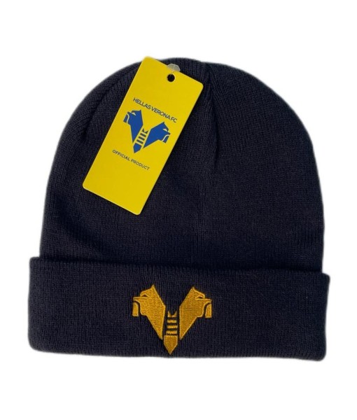 BERRETTO VERONA UFFICIALE in ACRILICO BLU SCURO| CAPPELLO INVERNALE HELLA VERONA RICAMATO