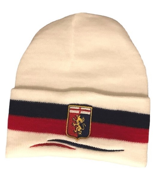 BERRETTO GENOA UFFICIALE in ACRILICO BIANCO| CAPPELLO INVERNALE GENOA RICAMATO GE-CUFBI05