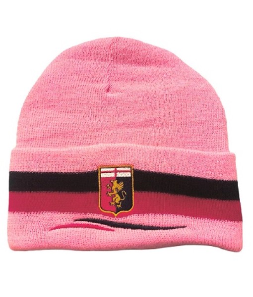 BERRETTO GENOA UFFICIALE in ACRILICO DONNA ROSA| CAPPELLO INVERNALE GENOA RICAMATO GE-CUFRS04