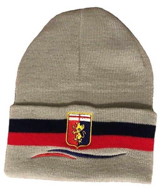 BERRETTO GENOA UFFICIALE in ACRILICO GRIGIO| CAPPELLO INVERNALE GENOA RICAMATO GE-CUFGR06