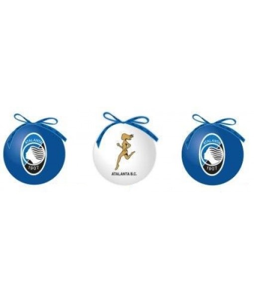 PALLE DI NATALE ATALANTA UFFICIALE SET  3 pz. PALLINE PER ALBERO DECORATIVE