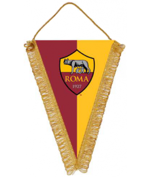 GAGLIARDETTO ROMA UFFICIALE GRANDE cm. 25 x 35 TRIANGOLARE GIALLOROSSO