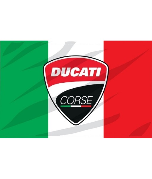 BANDIERA DUCATI CORSE UFFICIALE GRANDE cm. 90 x 143 TRICOLORE