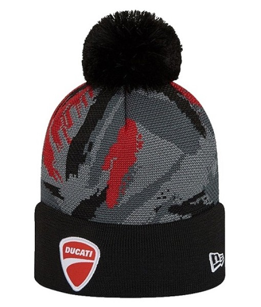 BERRETTO DUCATI UFFICIALE PON PON |CAPPELLO INVERNALE DUCATI CORSE NEROGRIGIO