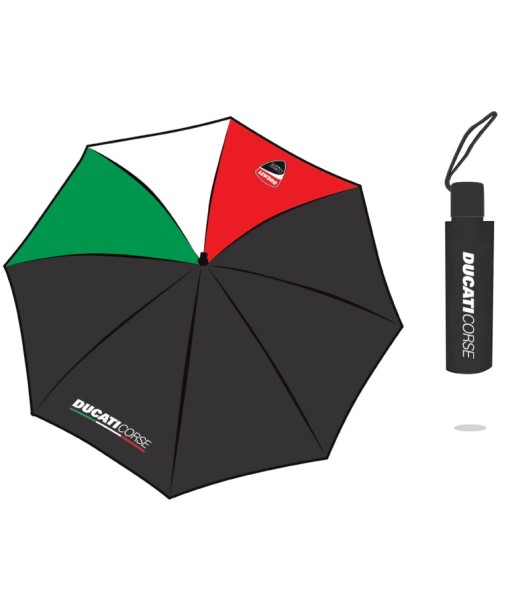 OMBRELLO DUCATI ORIGINALE PICCOLO TASCABILE RICHIUDIBILE NERO-TRICOLORE