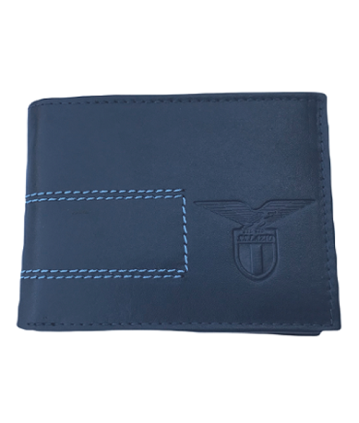PORTAFOGLIO LAZIO UFFICIALE BLU SLIM in VERA PELLE ORIGINALE ENZO CASTELLANO 041