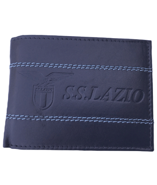PORTAFOGLIO LAZIO UFFICIALE BLU SLIM in VERA PELLE ORIGINALE ENZO CASTELLANO 042