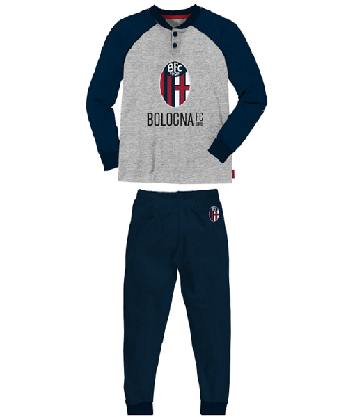 PIGIAMA BOLOGNA FC 1909 UFFICIALE INVERNALE UOMO in CALDO COTONE tg. S M L XL XXL Grigio-Blu navy