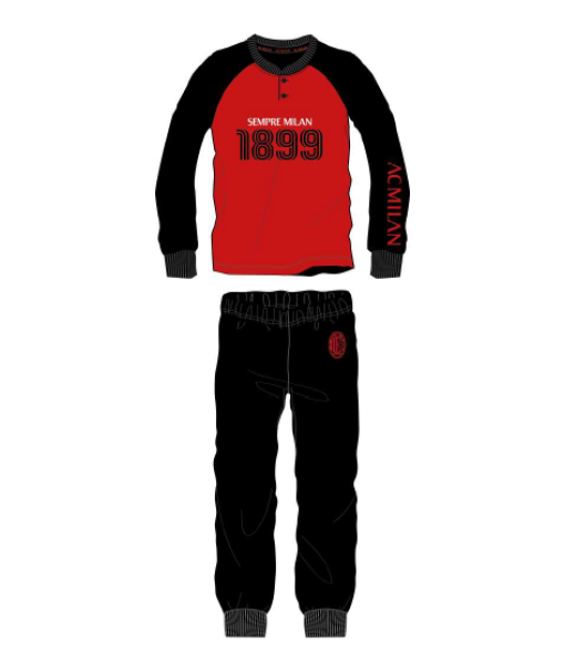 PIGIAMA MILAN UFFICIALE INVERNALE UOMO modello 2022-23 | PIGIAMA A.C.MILAN in CALDO COTONE tg. S M L XL XXL ROSSONERO