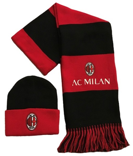 SET MILAN SCIARPA + CUFFIA UFFICIALE KIT INVERNALE ROSSONERO FASCIONI