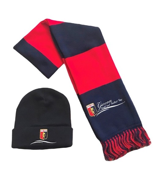 SET GENOA SCIARPA + BERRETTO UFFICIALE KIT INVERNALE ROSSOBLU