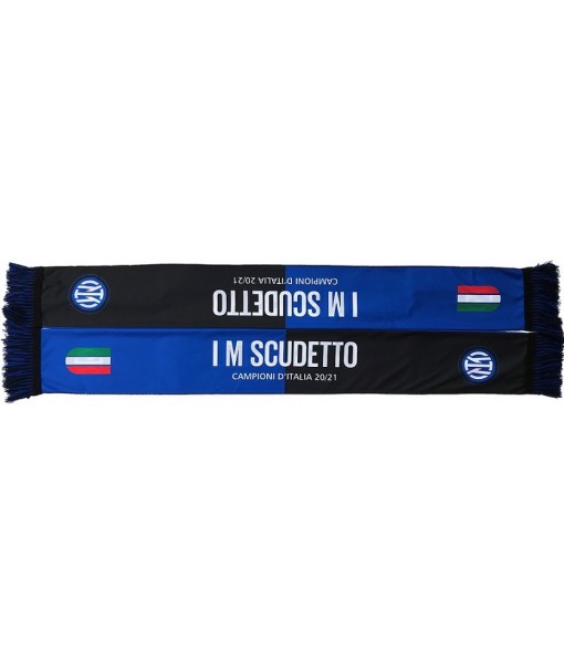 SCIARPA INTER UFFICIALE CAMPIONI D'ITALIA 2020-21 SCUDETTO TRICOLORE leggera modello RASO  in OFFERTA !!!!