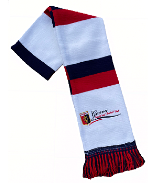 SCIARPA GENOA UFFICIALE TUBOLARE BIANCA in ACRILICO RICAMATA
