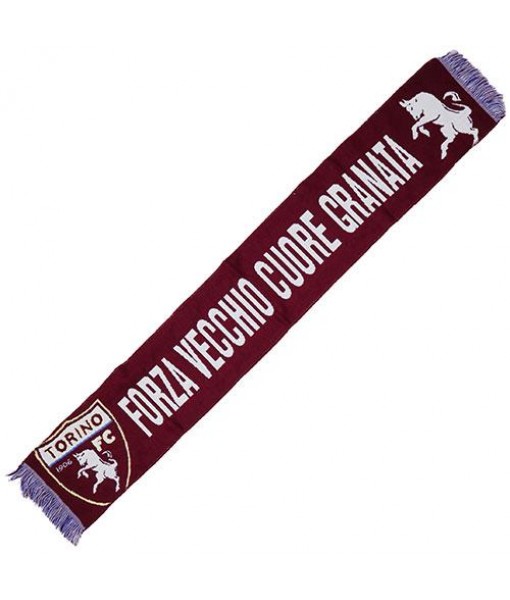 SCIARPA TORINO UFFICIALE TORO JACQUARD FORZA VECCHIO CUORE GRANATA