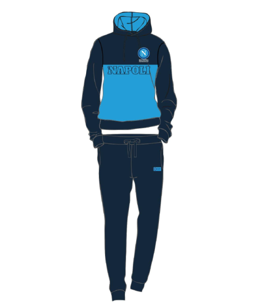 TUTA NAPOLI UFFICIALE UOMO in COTONE LEGGERO BLU-AZZURRO